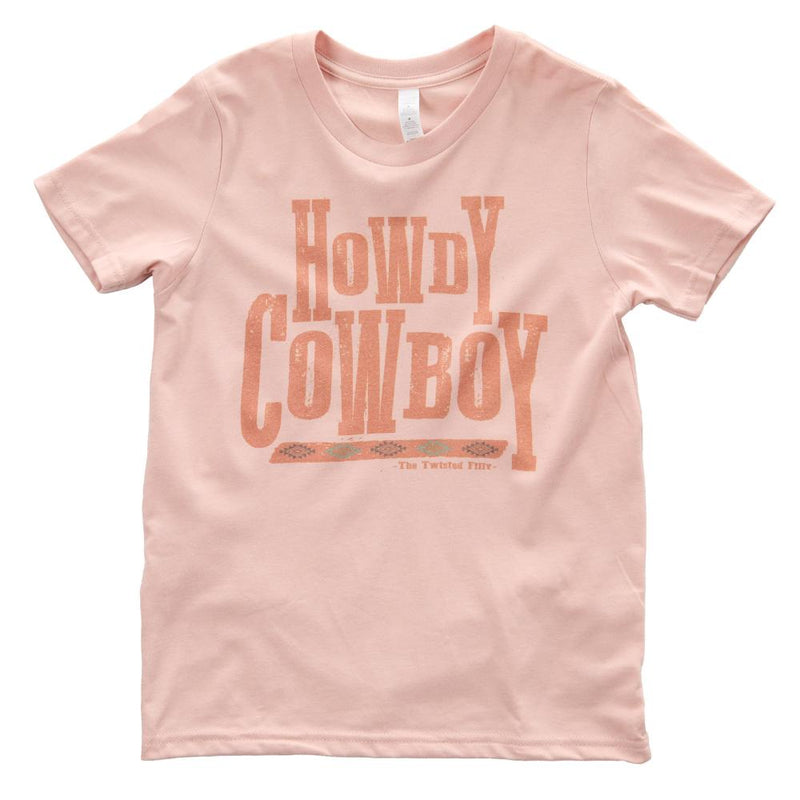 Girls Howdy Cowboy Dusty Rose Tee