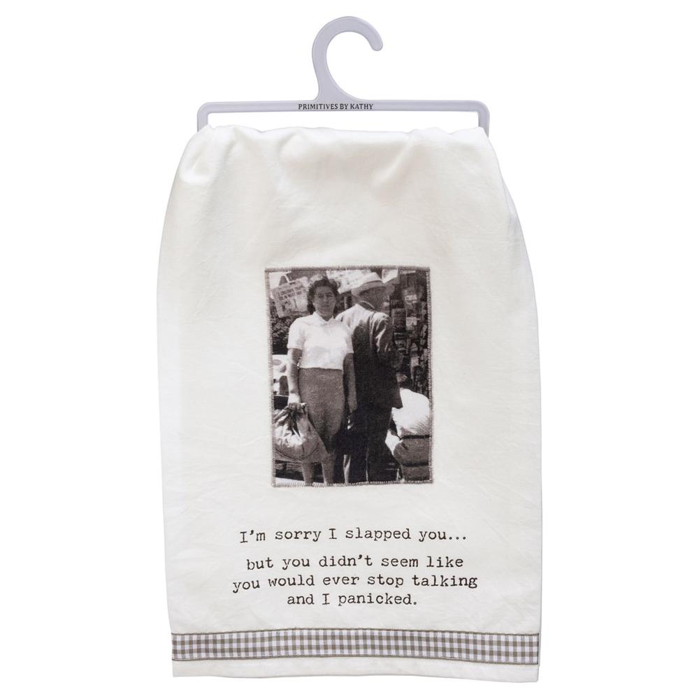 Primitives By Kathy Sorry I Slapped You Kitchen Towel