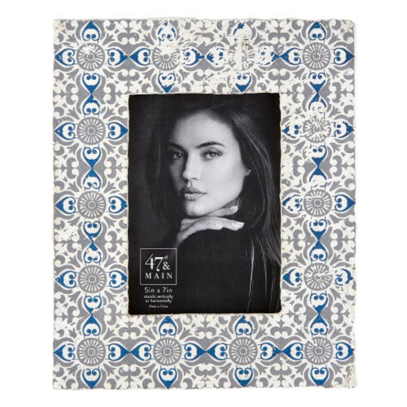 Grey And Blue Print 5x7 Frame