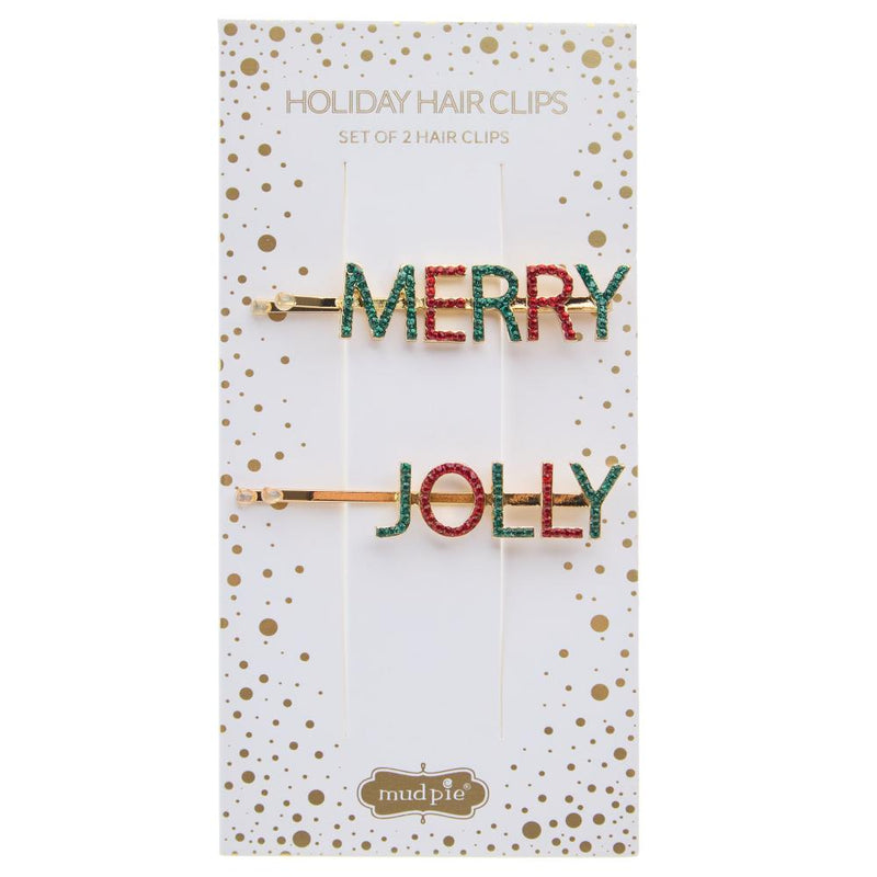 Merry/Jolly Hair Clips