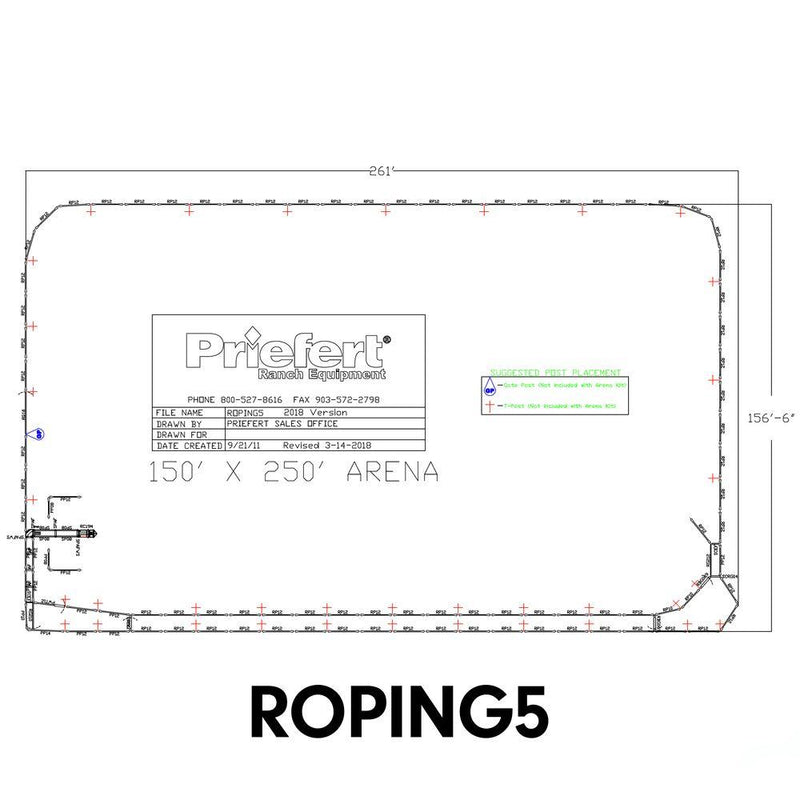 ROPING ARENA 150 x 250 ECONOMY WITH RETURN ALLEY