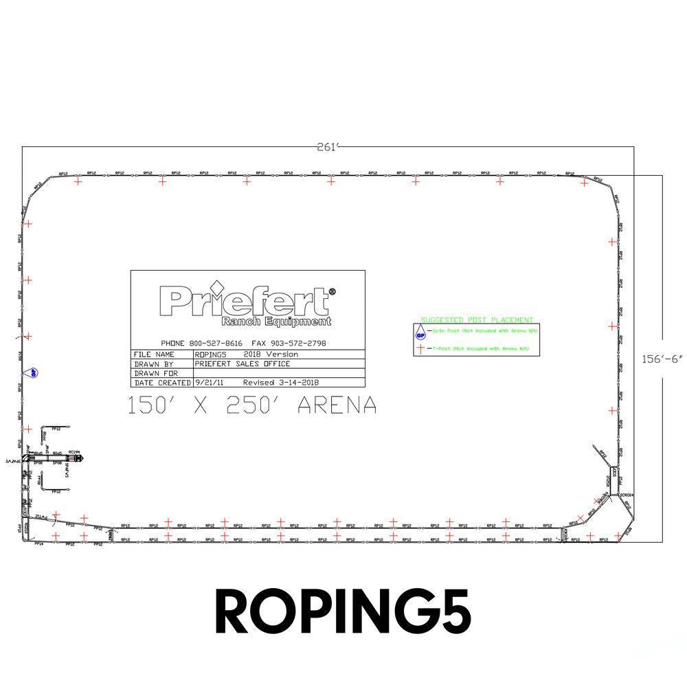 Portable Roping Arena Priefert ROPING ARENA 150 x 250 ECONOMY WITH RETURN ALLEY