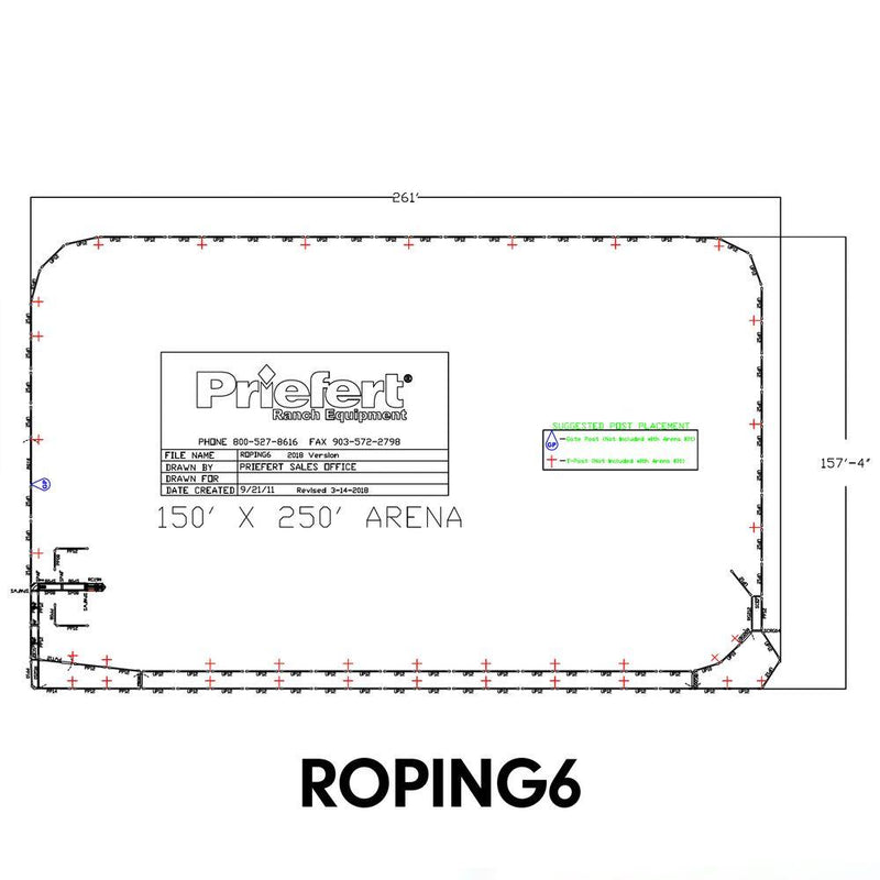ROPING ARENA 150 x 250 UTILITY WITH RETURN ALLEY