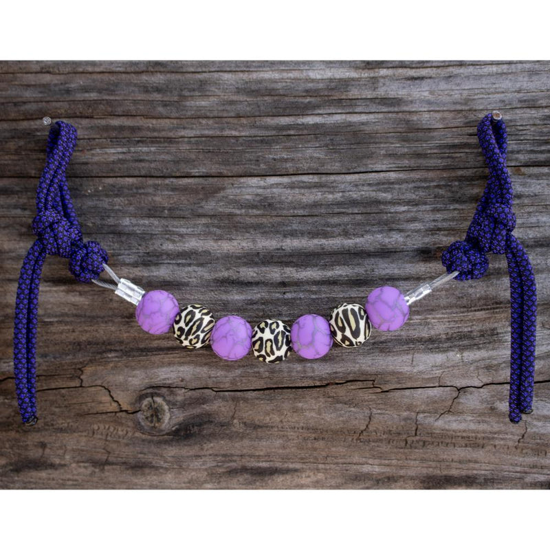 Purple Crackle Leopard Silicone Beaded Curb Strap