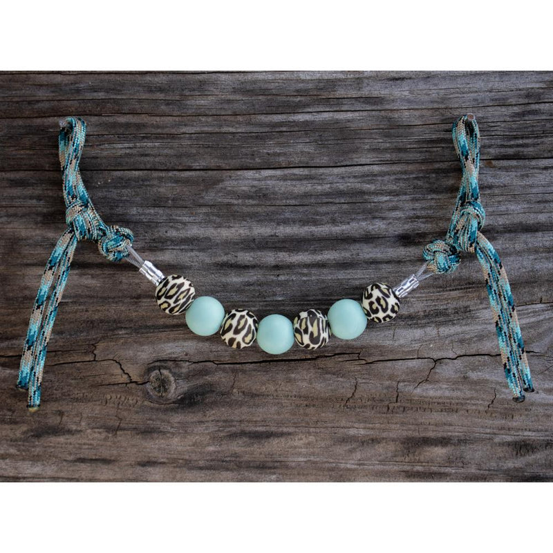 Mint Leopard Silicone Beaded Curb Strap