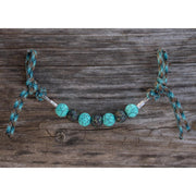 Turquoise Crackle Cactus Silicone Beaded Curb Strap