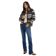 Womens Brown/White Sherpa Zip Jacket