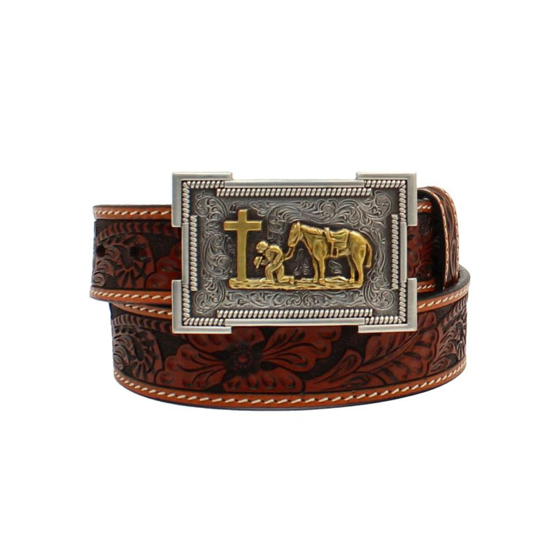 M&F Boys Tooled Cowboy Prayer Belt