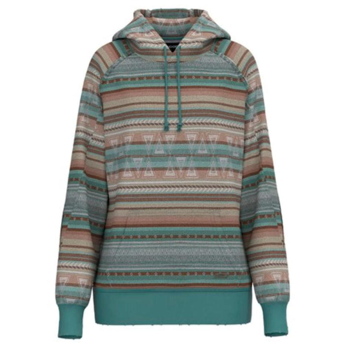 Women's Turquoise Serape Distressed Hoodie