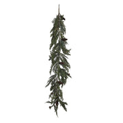 Fuax Spruce/Pine Garland With Natural Pinecones