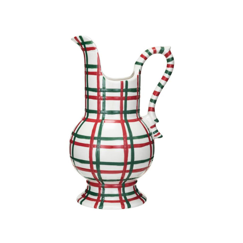 Red/White/Green Plaid Pitcher