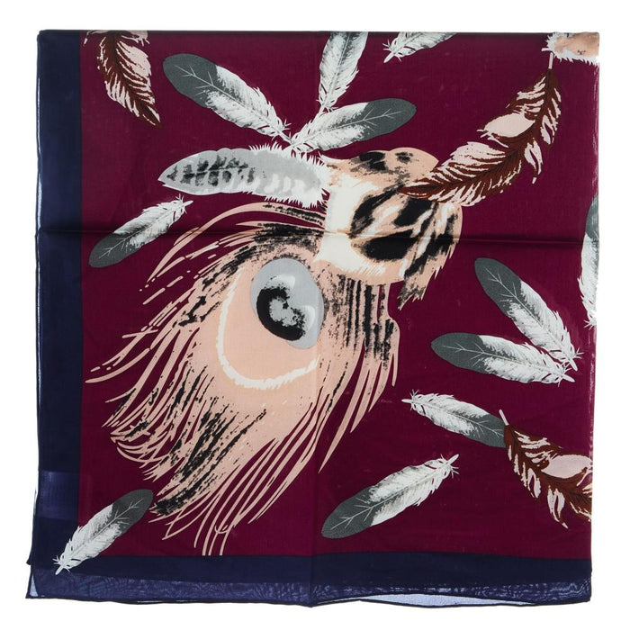 Mens Frontier #12 Burgundy Feather Wild Rag