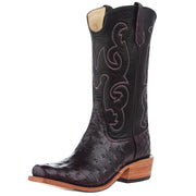 Men's Black Cherry Full Quill Ostrich 13in Black Remuda Top