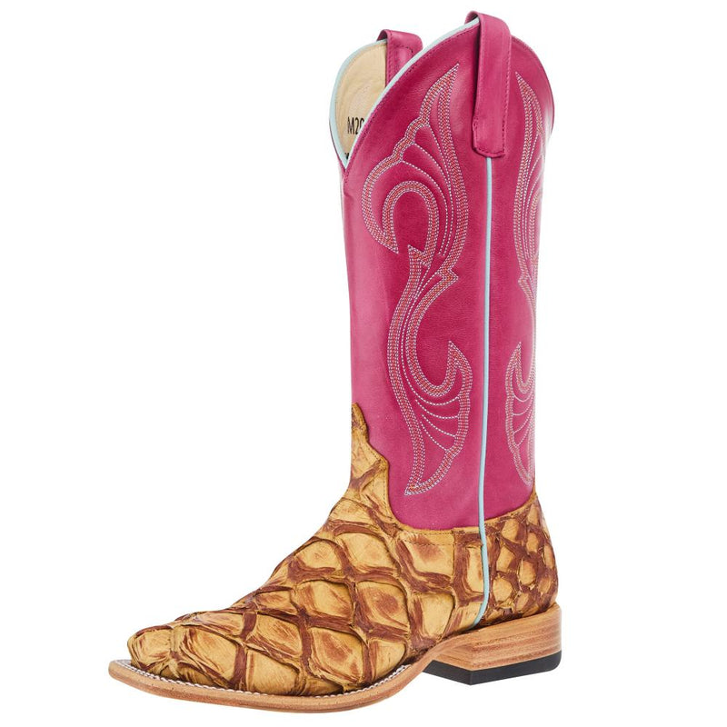 Women`s Antique Saddle Big Bass Vamp 13In Pink Top Boot