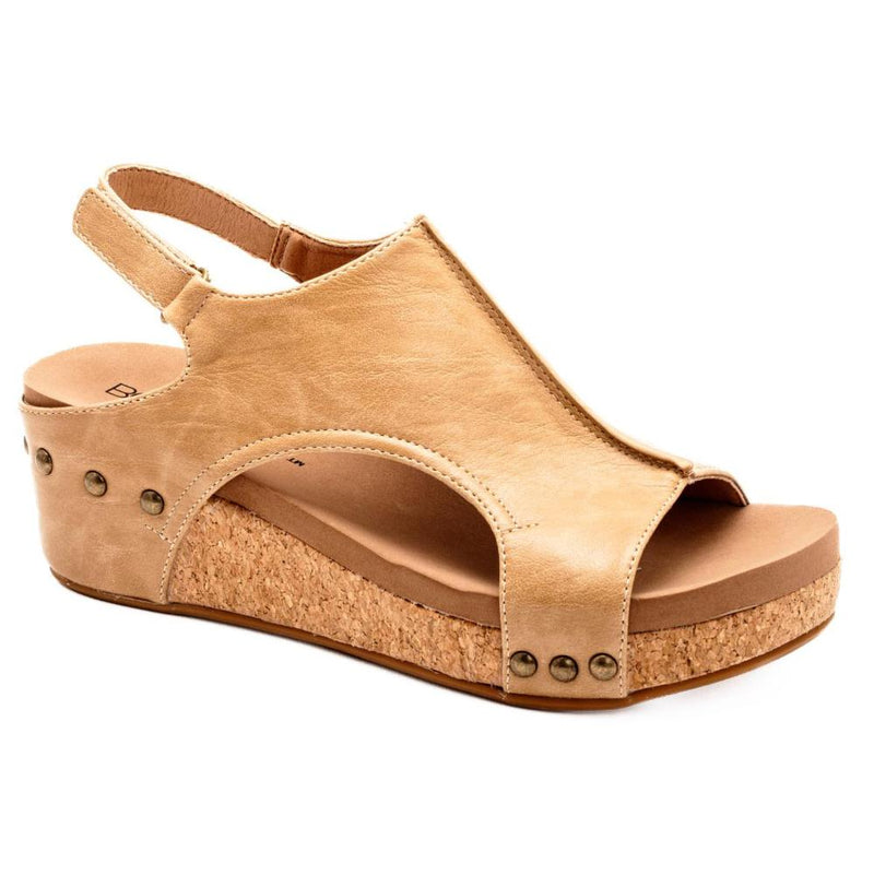 Women`s Corky Volta II Taupe Smooth Wedge Sandals