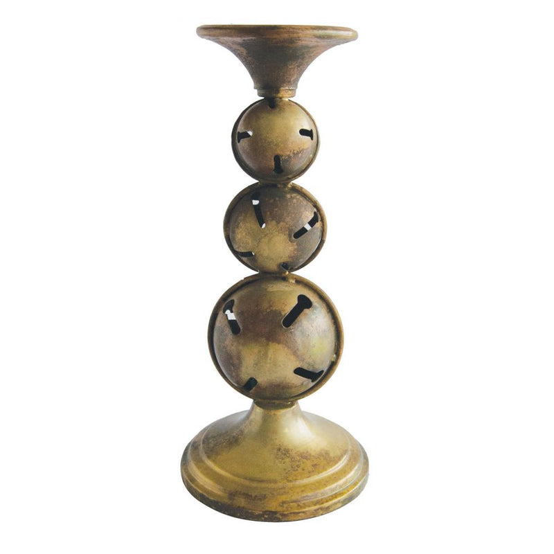 Metal Candle Holder With Jingle Bell Base