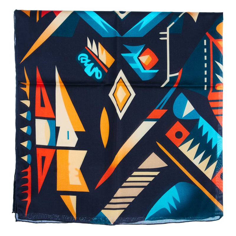 Mens Aztec #7 Black Orange Wild Rag