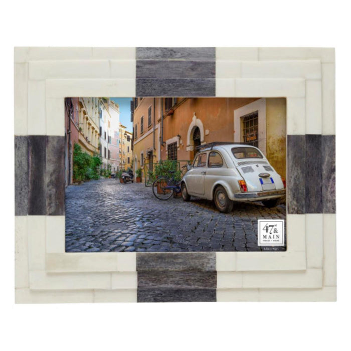 Cream And Blue Bone Frame