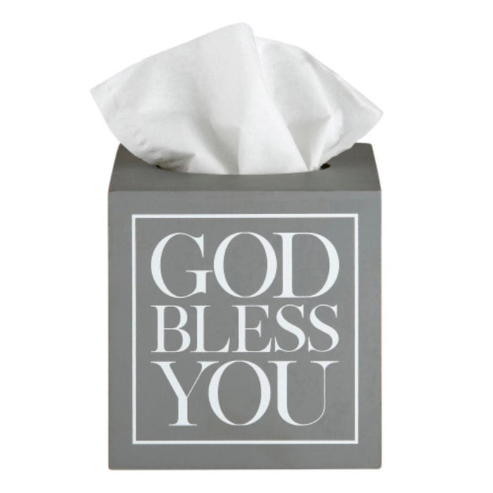 Square Grey And White Tissue Box Cover