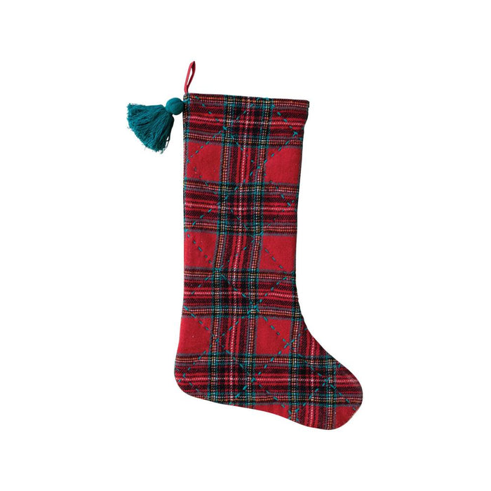 Red/Green Plaid Quilted Stocking