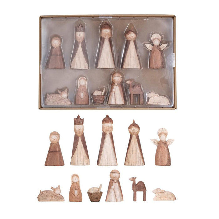 Resin Wood Finish Nativity