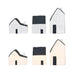 White/Black Stoneware LED House Set