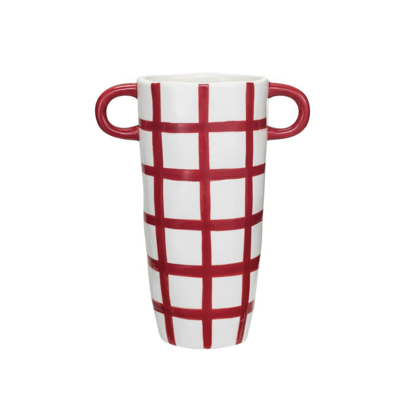 Red Grid Pattern Container