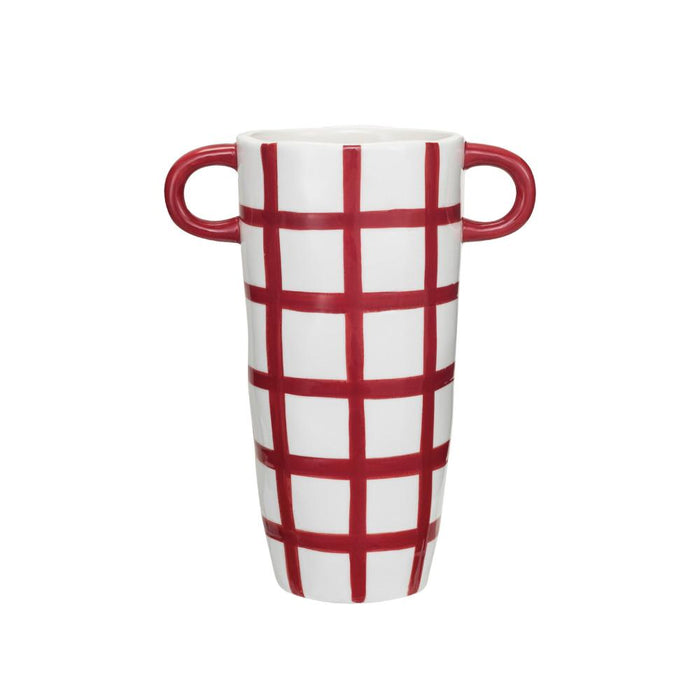 Red Grid Pattern Container