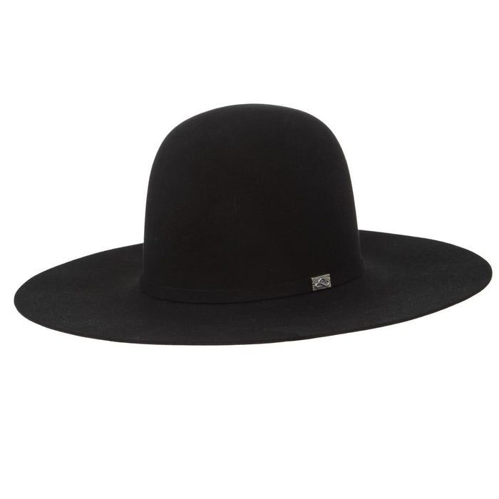 100X Black 4 1/4 in. Brim Open Crown Felt Hat