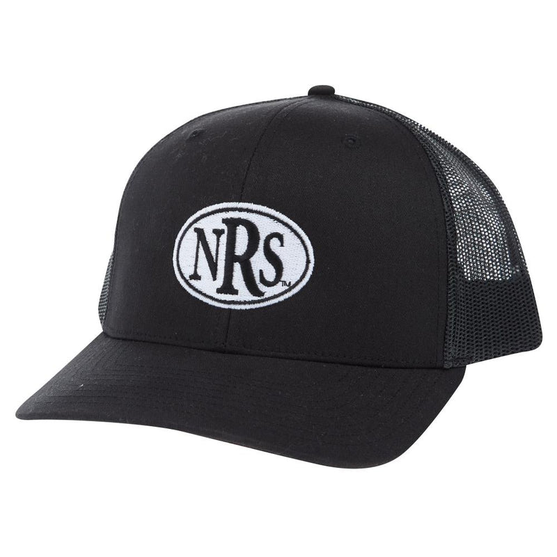 Black Oval Embroidered Logo Cap
