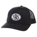 Black Oval Embroidered Logo Cap
