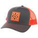 89 Rubber Patch Charcoal/Orange Cap