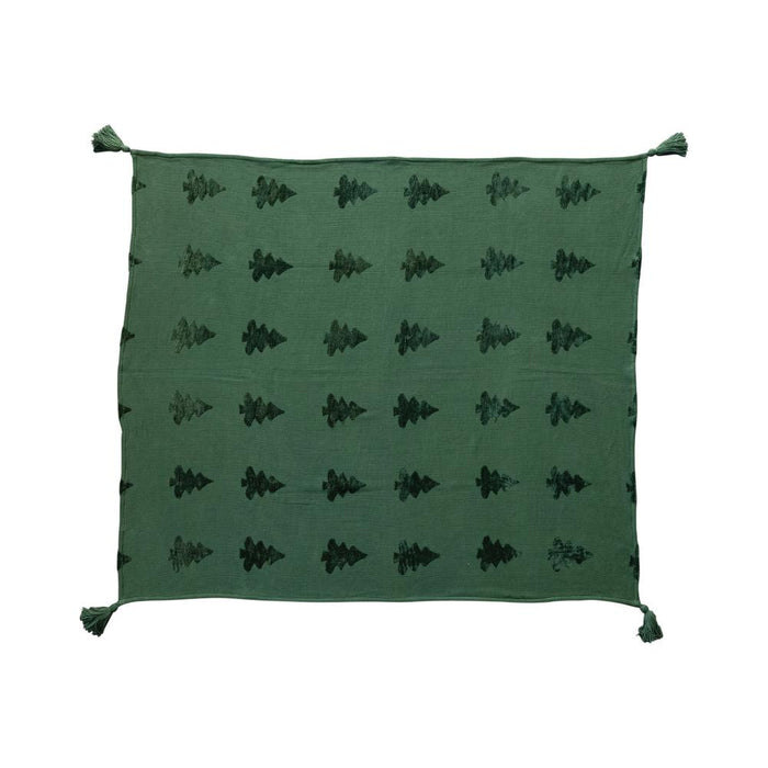 Green Jacquard Throw