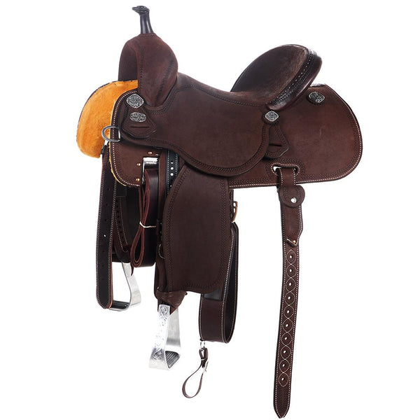 Bandeau Cuir Clouté Martin Saddlery – Coiffe Western Chocolat – Fabriqué USA