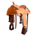 Natural 1/8 Breed Floral with Hard Seat Calf Roping Saddle