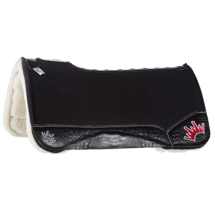 Kush Fleesar Black Felt 1in Saddle Pad with Black Gator Leathers