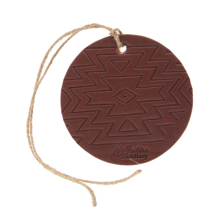Round Aztec Leather/Lace Car Scent