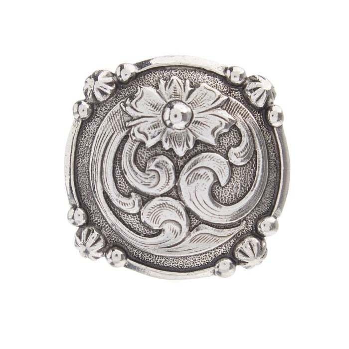 1.5in Scalloped Single Flower Screwback Concho