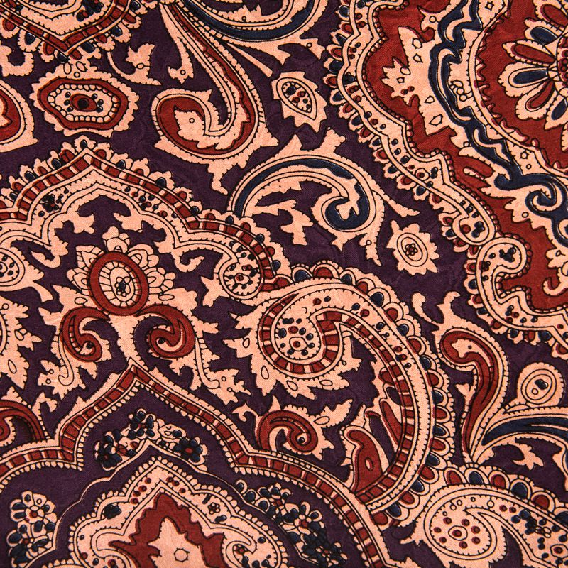 Paisley Silk Wild Rag Scarf - Plum/Maroon