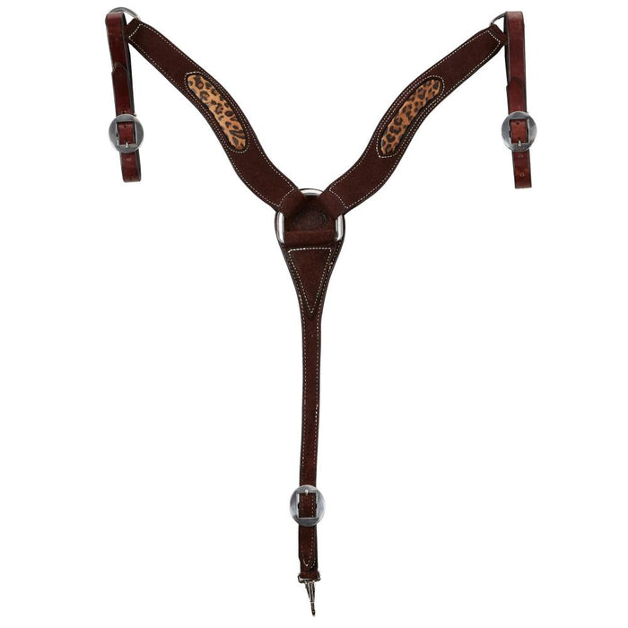Chocolate Roughout Inlaid Cheetah 2 Inch Breast Collar
