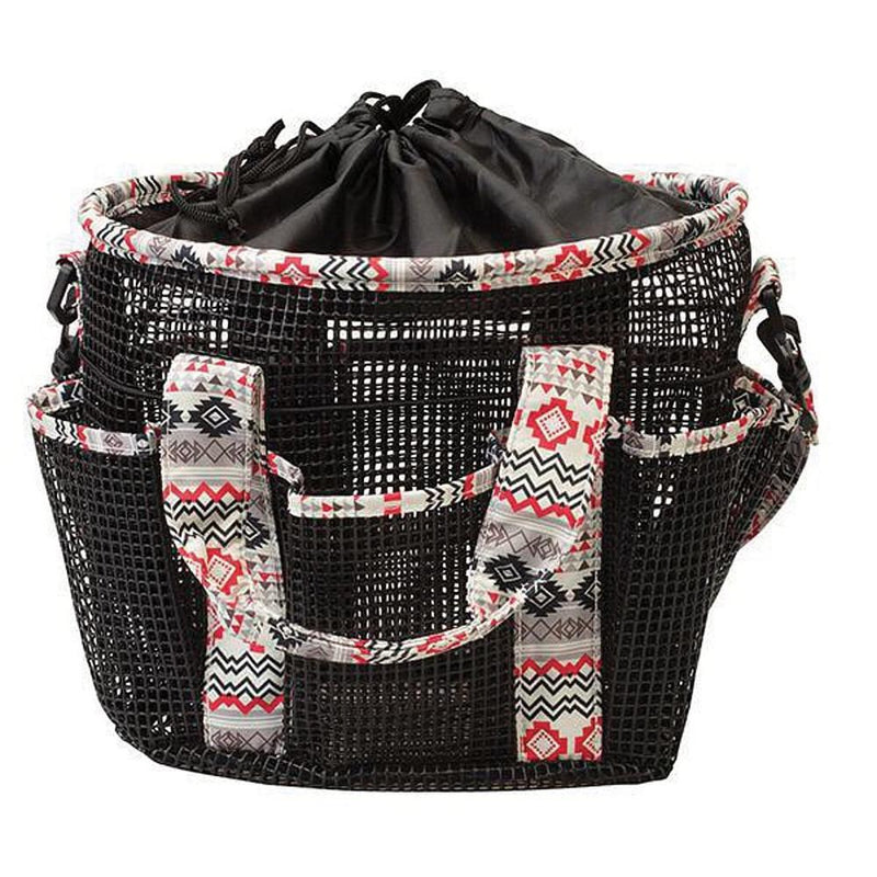 Crimson Aztec Mesh Grooming Bag