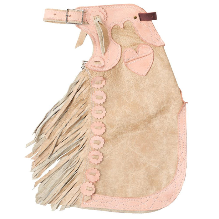 Vanilla and Light Pink Heart 6-7T Youth Chap