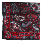 Paisley Red Silver Wild Rag