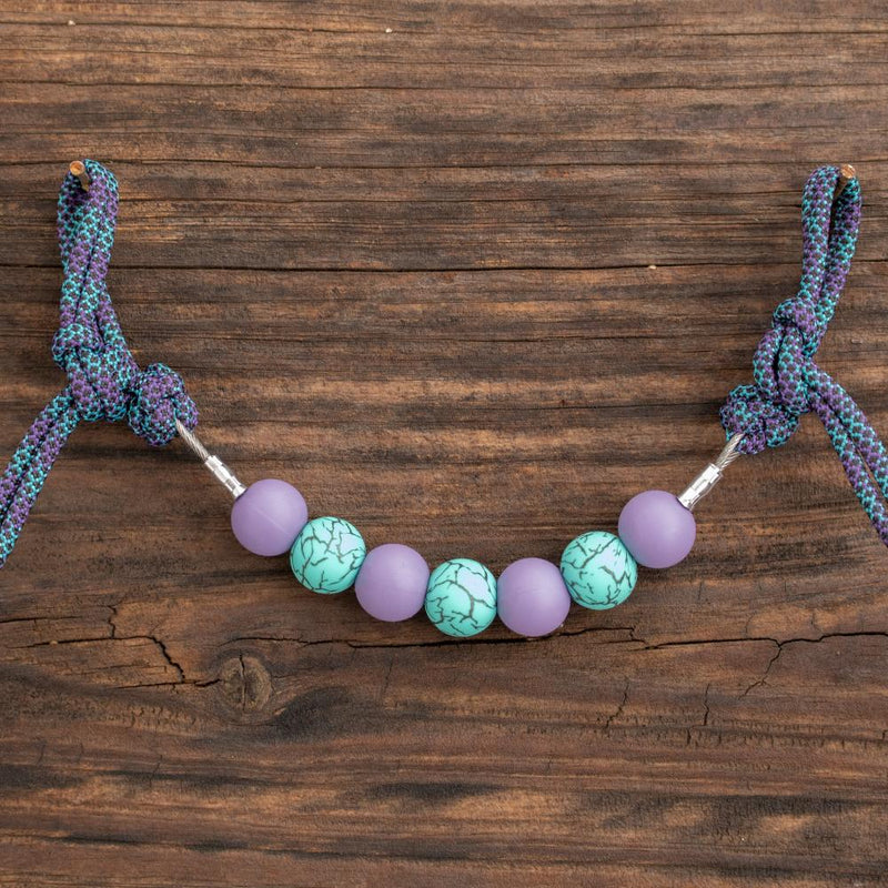 Purple Turquoise Crackle Silicone Beaded Curb Strap