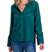 Womens Teal Blue Long Sleeve Shirt