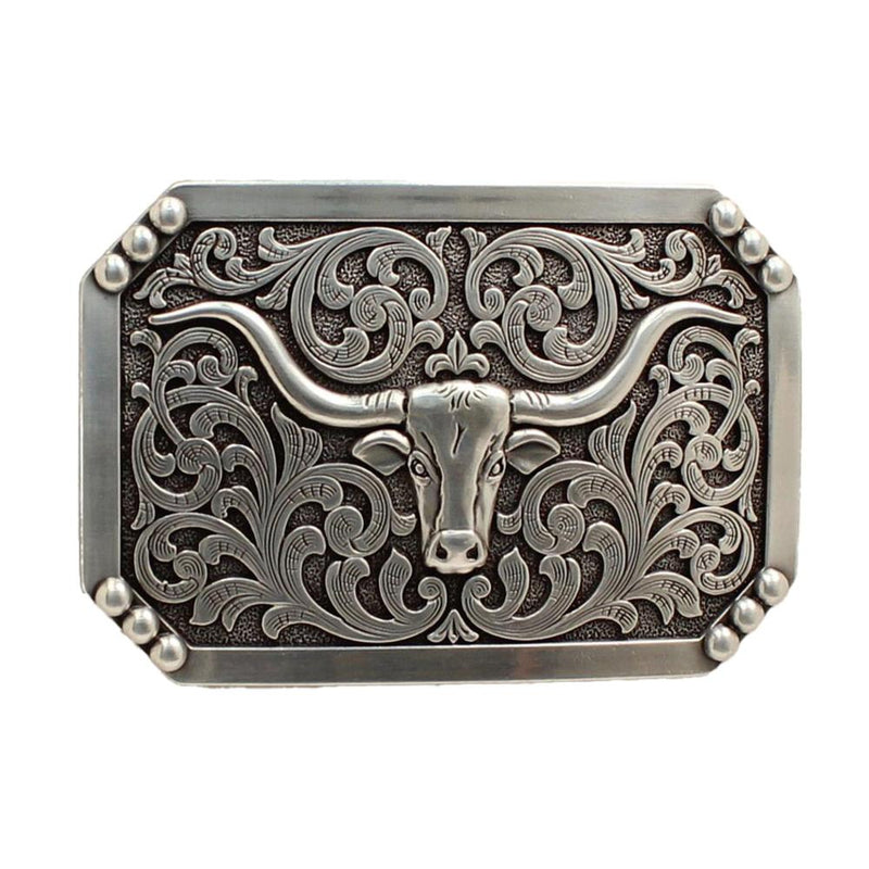 Mens Nocona Longhorn Rectangle Buckle