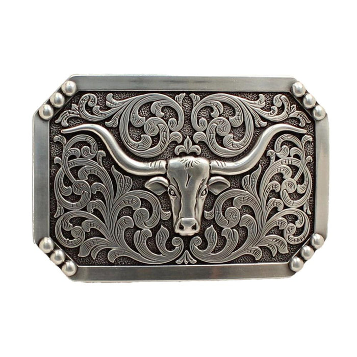 Mens Nocona Longhorn Rectangle Buckle