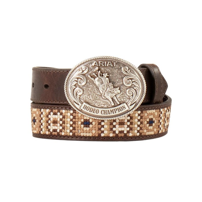 Boys M+F Ariat Rattlesnake Embroidered Belt