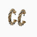 Silver Gold Two Tone Twisted Hoop Earring