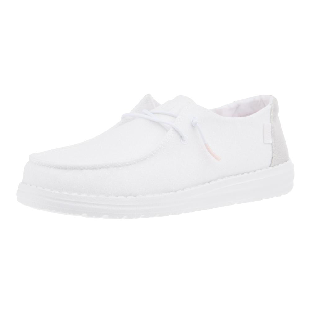 melloです Hey Dude Womens White Metallic Sparkle Casual Shoe